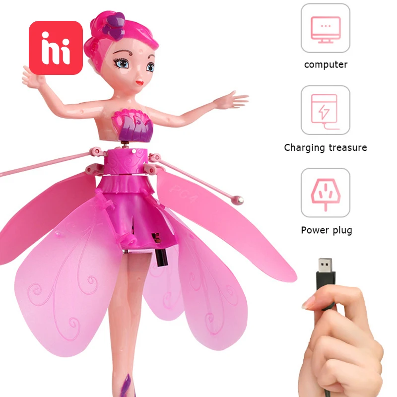 Flyings Luminous Princess Cute Dolls fairy RC Toy Infrared Induction drone RC Helicopter Fly Quadcopter Drone Kids Toys Flyings Luminous Princess Cute Dolls fairy RC Toy Infrared Induction drone RC Helicopter Fly Quadcopter Drone Kids Toys