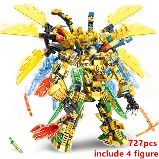 NEW 4in1 Series Golden Dark Bat Pterodactyl Dragon Season 15 Building Blocks Classic Model Sets Bricks Kids Kits - Without original Box-173