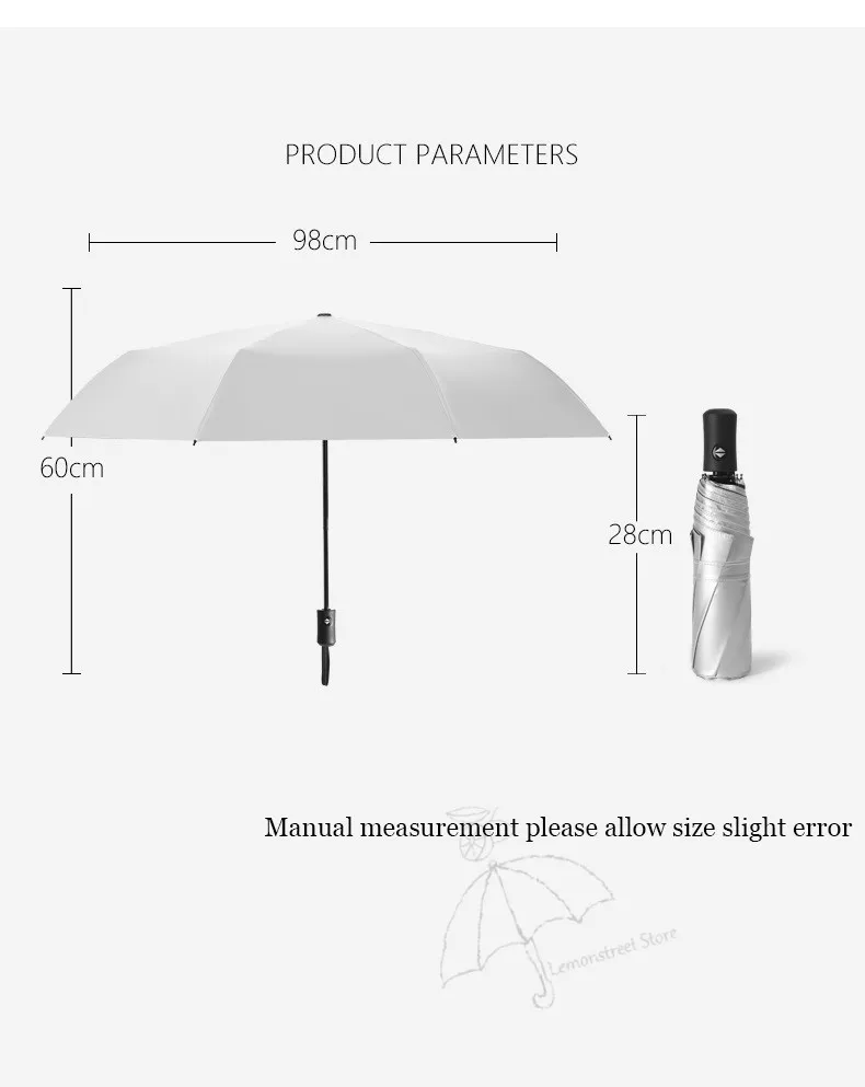 Зонт-автомат, антиуф, титановое, серебряное покрытие, зонт от солнца, Женский Зонт от дождя, 3 складных зонта, женский зонтик принцессы