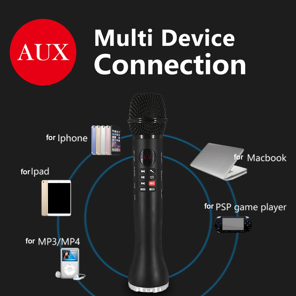 3 в 1 профессиональный Bluetooth беспроводной микрофон караоке динамик KTV музыкальный плеер для вокала, с рекордером ручной микрофон Микрофон