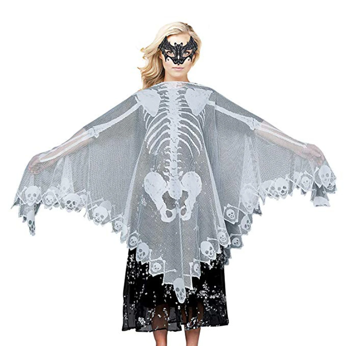 Puseky в виде скелета на Хэллоуин пончо Череп Паук веб дизайн женщин и мужчин Хэллоуин вечерние украшения на заказ DIY 112*112 см
