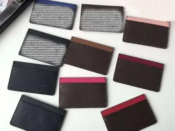 

Luxury Designer Slim ID Credit Card Holder 3-Slots Mini Wallet Unisex Genuine Leather Lining Coated Canvas Plaid Flower Branded