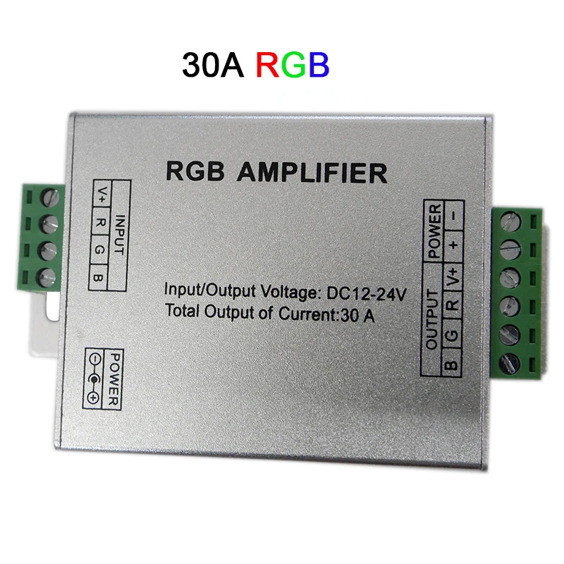 Алюминиевый DC5V 24V Led контроллер 12A/24A/30A 3CH 4CH RGB усилитель RGBW для 5050 3528 Светодиодная