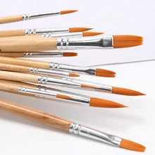 12 шт. нейлоновые волосы с деревянной ручкой Акварельная краска набор кистей и ручек для обучения Diy масляная краска ing Art краски кисти Поставки