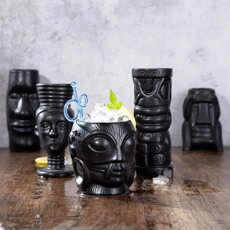 Американский стиль Hawaii Tiki кружка индийский идол Тотем статуя череп бар DIY коктейльное стекло смешивание вина смузи чашка миска-контейнер