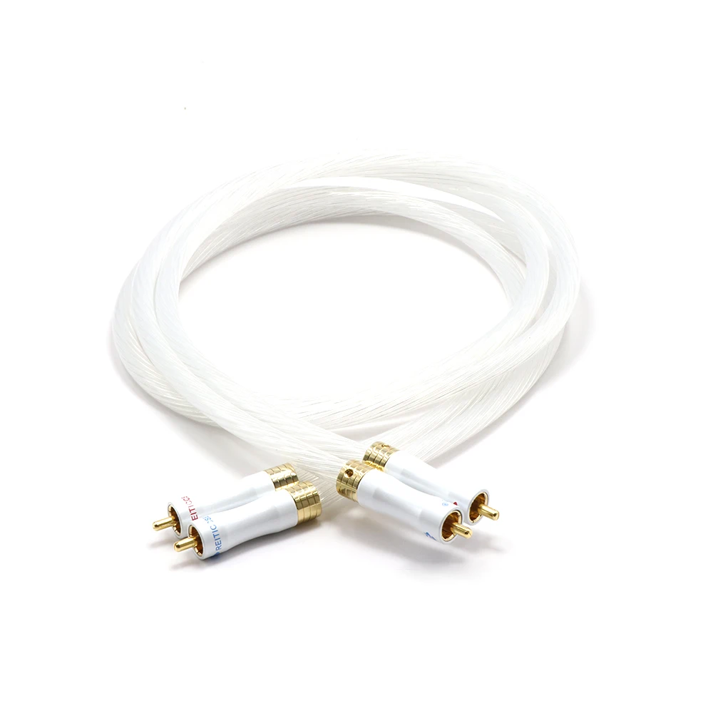 1 пара X402 5N посеребренный OCC RCA кабель, аналоговый кабель RCA, аудио кабель, посеребренный
