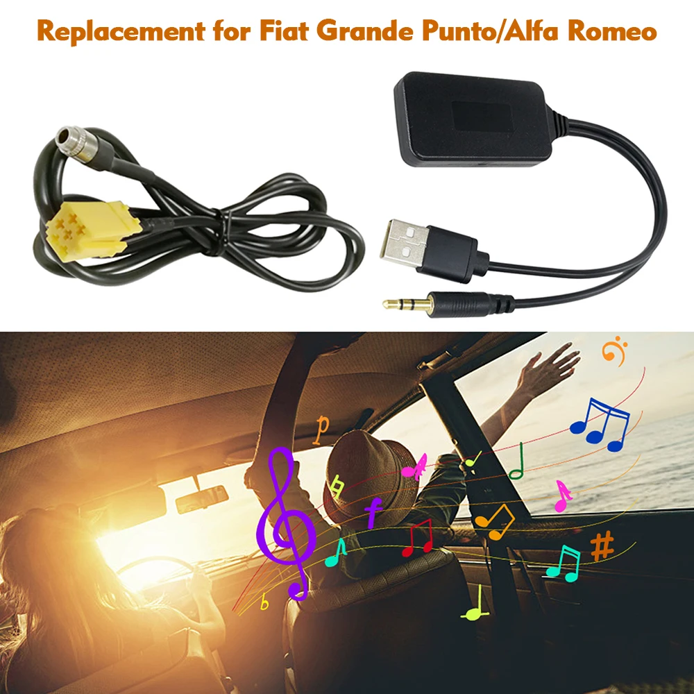 Автомобильный AUX USB Радио адаптер ISO 6pin AUX аудио кабель беспроводной BT модуль Замена для Fiat Grande Punto Alfa Romeo