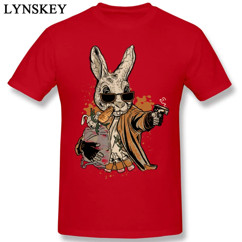  Fashion Mens T-shirts Round Collar Autumn Short Sleeve Cotton Tops Tees smith the rabbit Printed On Sweatshirts red