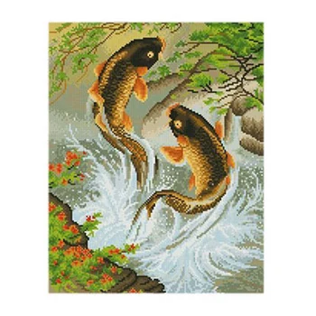 

2 Set Animal 5D Diamond Embroidery Painting Cross Stitch Craft Home Decor, 1 Set Pisces Swimming & 1 Set Light Purple Flowers