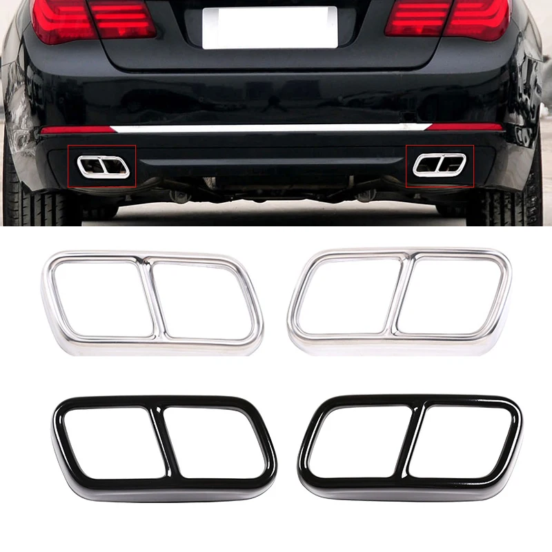 Stainless Steel Car Exhaust Pipe Cover Trim For Bmw 7 Series 740 750li