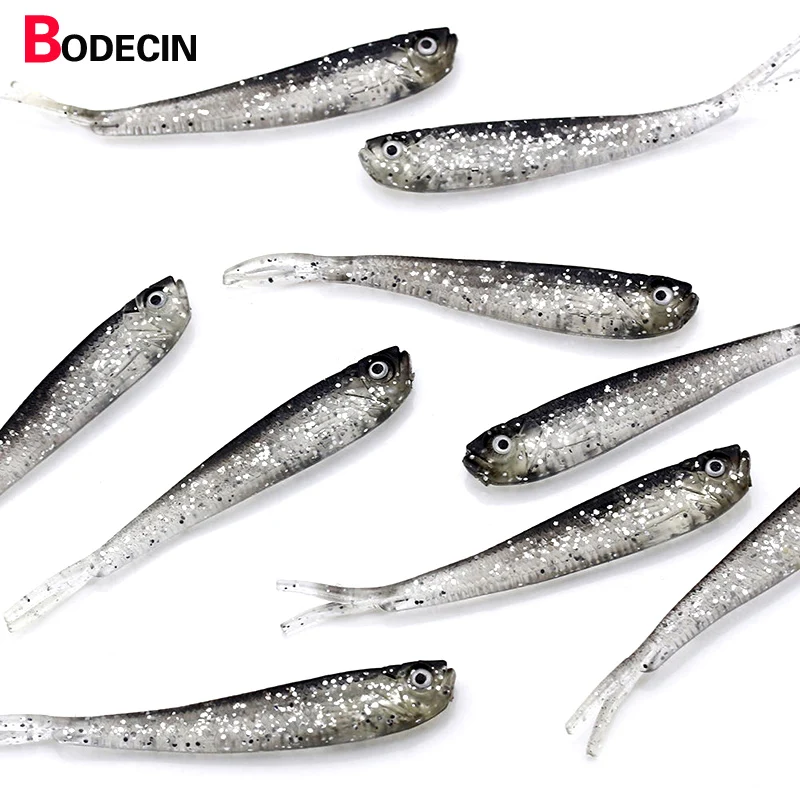 Fly Fluke Morbido Silicone Tiddler/Artificiale/Kit Esca Finta/Per Esche Da Pesca/Attrezzatura Shad Carpa Verme Swimbaits Pesce Di Gomma Salata