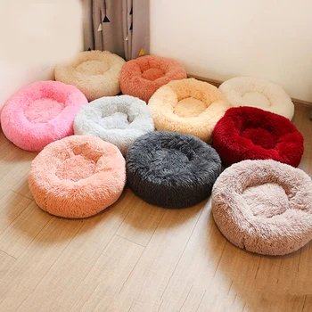 

Warm Round Dog Bed 9 Sizes Round Pet Lounger Cushion For Small Medium Large Dogs & Cat Winter Dog Kennel Puppy Mat Pet Bed