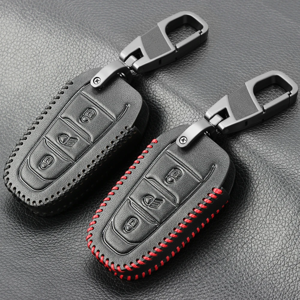 Smart 3 Button Leather Car Remote Key Fob Shell Cover Case For Peugeot RCZ 3008 208 308 508 408 2008 307 4008 5008 Skin Holder