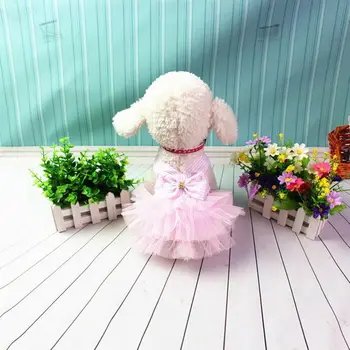 

Cute Pet Dog Puppy Cat Princess Bow Knot Tutu Dress Skirt Party Birthday Wedding UK