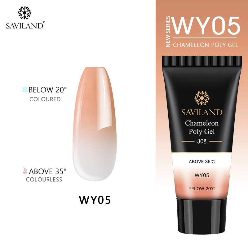 WY05 Saviland 30 мл термальный Быстрый строительный акриловый поли гель замочить от изменения температуры строительный Гель-лак для нейл-арта лак - Цвет: WY05