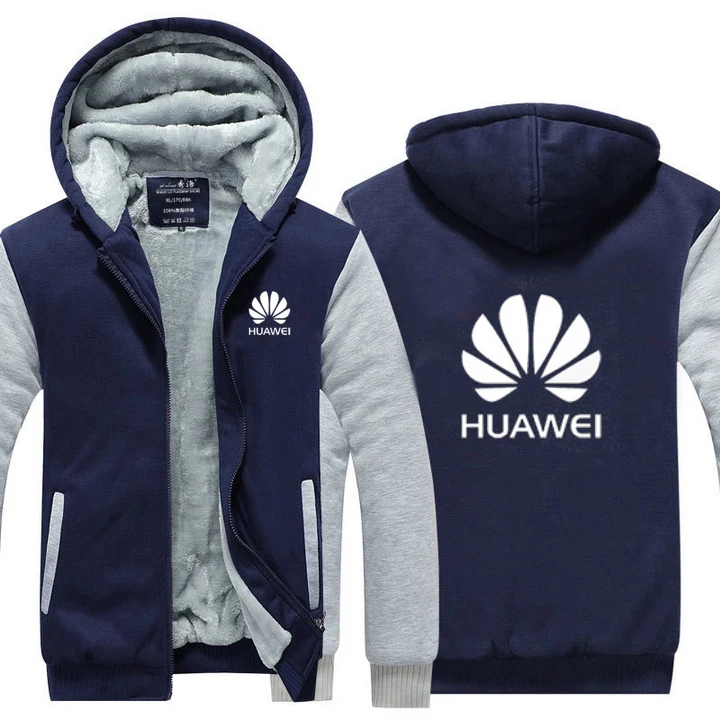 Мужские толстовки 5 цветов для HUAWEI утепленная толстовка Infiniti теплые куртки мужские повседневные пальто на молнии зимняя новая одежда толстовки - Цвет: 4