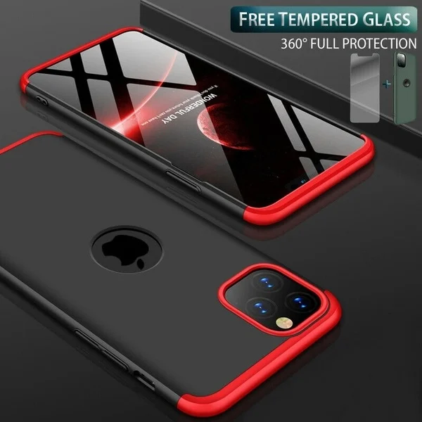 Чехол для iPhone 11 Pro Max тонкий гибридный противоударный чехол закаленное стекло XS MAX