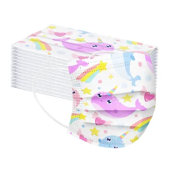 

100PC Children's Cartoons Mask Disposable Face Mask Facemaske 3Ply Kids Outdoor Breathable Protection Printing Face Mouth Mask