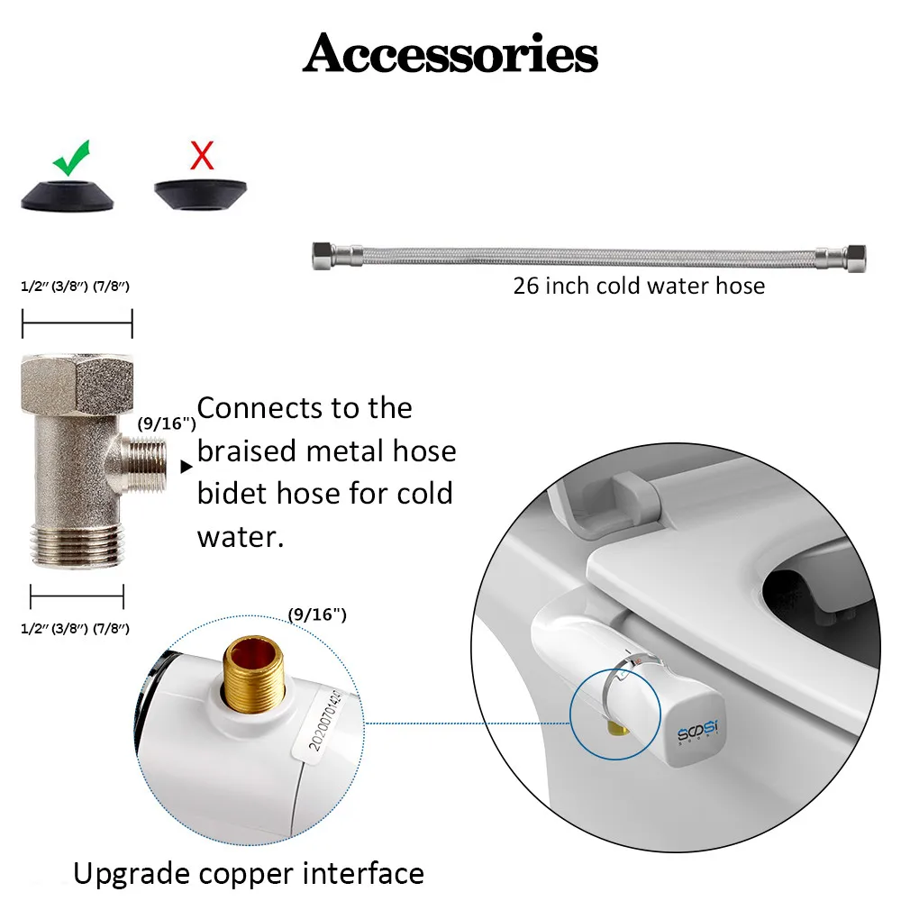Насадка На сиденье унитаза SOOSI латунный Слив для биде двойное давление легкая