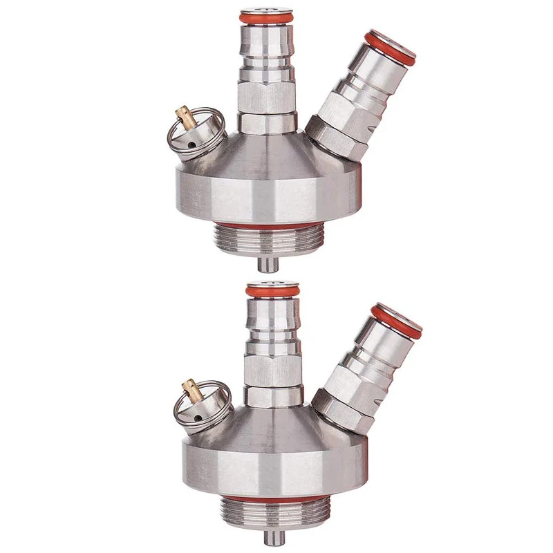 

2-Piece Stainless Steel Keg Faucet Dispenser,Stainless Steel Mini Keg Beer Connector, 12 Inch Beer Hose Craft Growler Bottling E