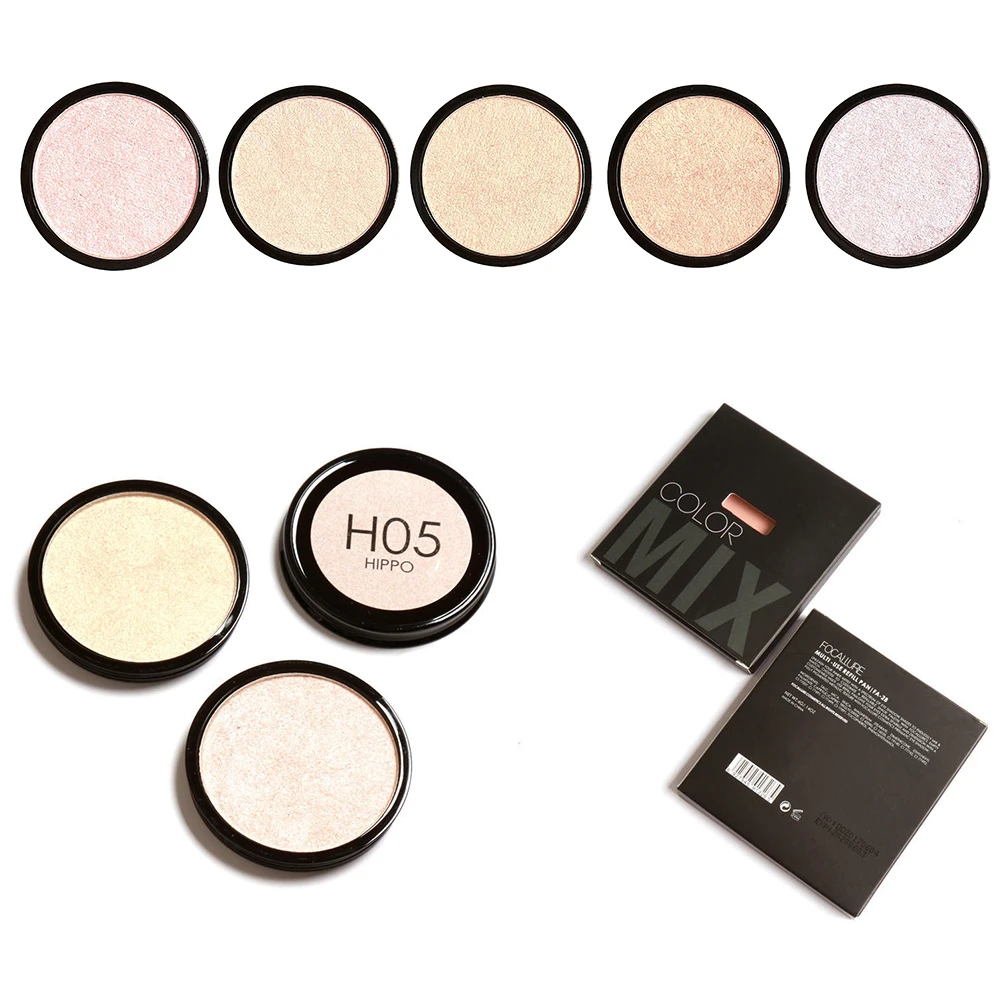 

FOCALLURE New Illuminator Brightening Face Pressed 5 Colors Highlighter Powder Easy to Wear for Face Shimmer