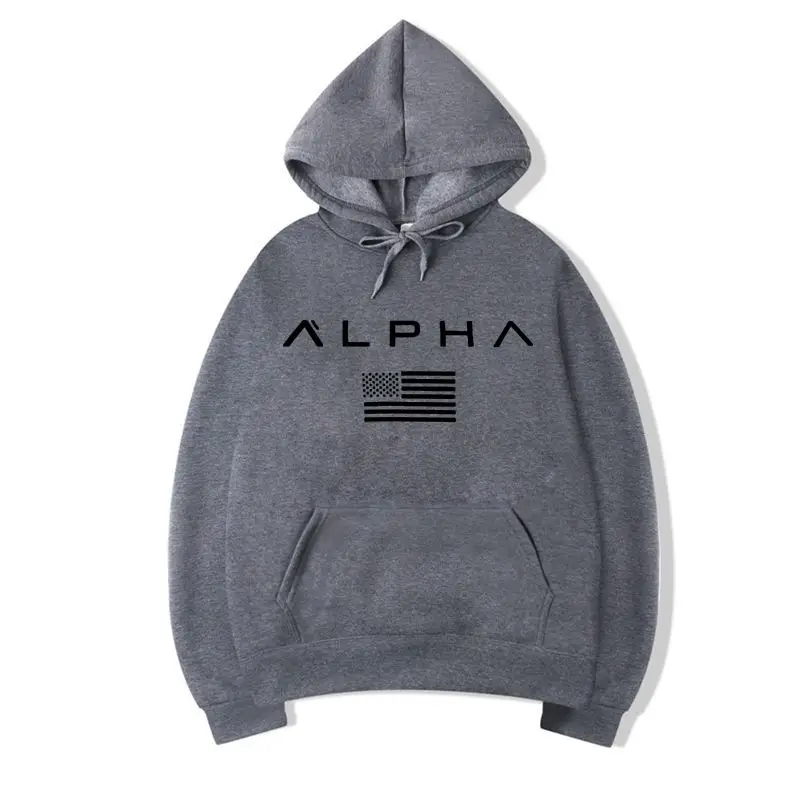 Осень новое поступление высокая Alpha Industries спортивная одежда с принтами Мужская толстовка хип-хоп мужской пуловер с капюшоном одежда с капюшоном - Цвет: 4