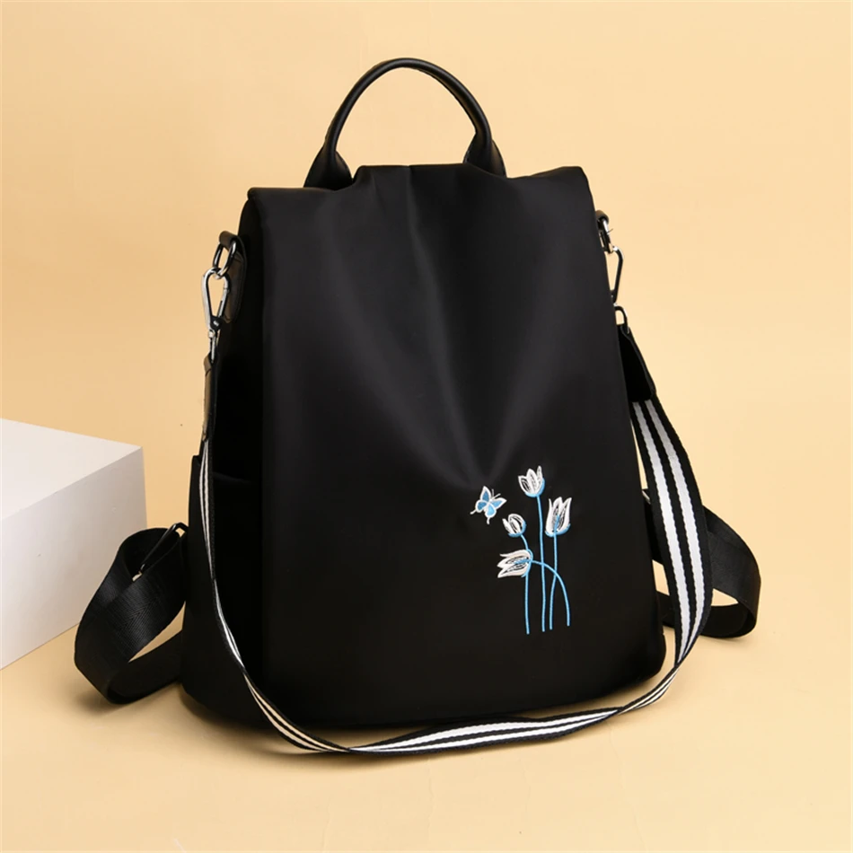Элегантная женская вышивка рюкзаки Mochila Feminina 3 в 1 легкая школьная сумка для девочек рюкзак Противоугонный дизайн рюкзак для путешествий