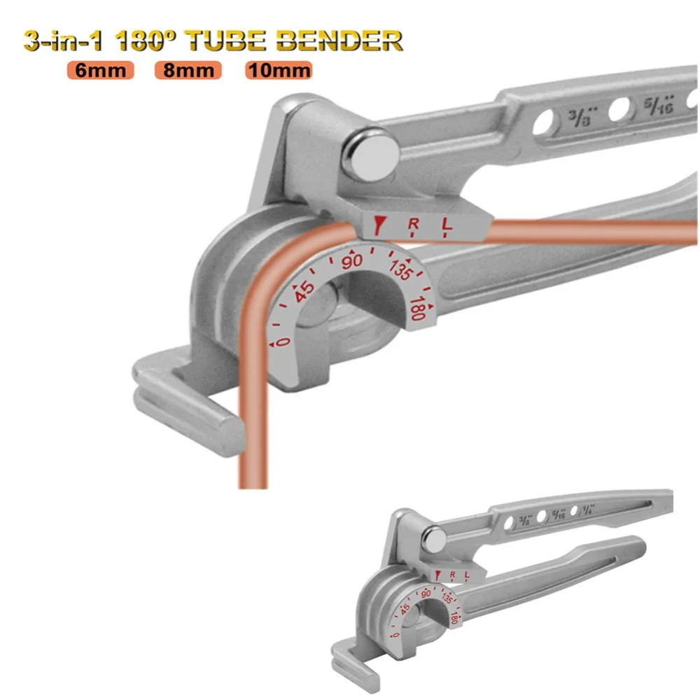 Три в одном 180 градусов 6 мм/8 мм/10 мм трубогибочный станок/медная трубка/труба-кондиционер ручной Локоть инструмент