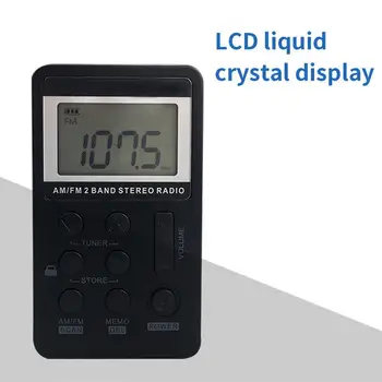 

Mini AM/FM Radio 2 Band Stereo Pocket Portable Radio Receiver With LCD Display & Earphone & Rechargeable Battery Universal