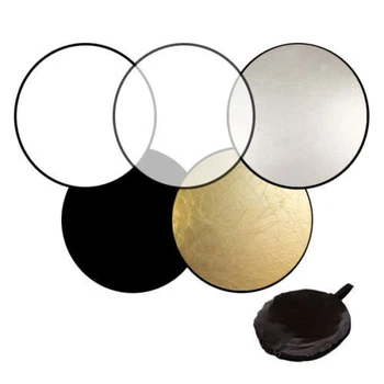 

60cm 5 in 1 Photography Studio Light Mulit Photo Disc Collapsible Light Reflector Round Disk with Zipped Round Carrying Bag