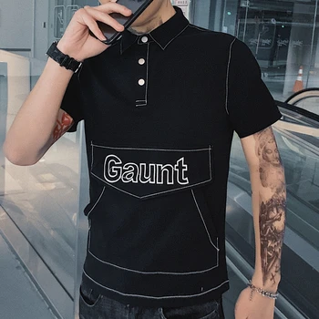 

Casual Polo Homme Streetwear 3XL Black Fashion 2020 Summer Men Polo Shirt High Quality Slim Fit Polo Shirt Men Short Sleeve