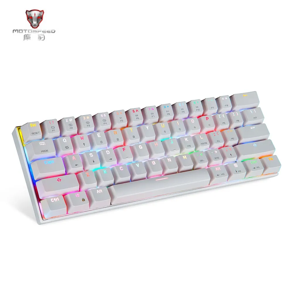 MOTOSPEED Проводная RGB механическая клавиатура для планшета ноутбука смартфона белый