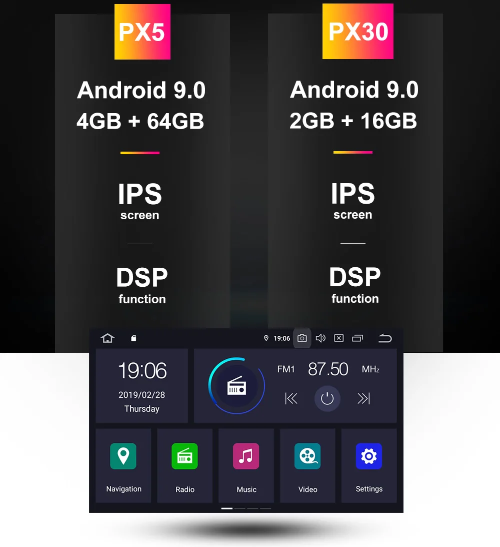 Sale IPS DSP 4+64G  Android 9.0 2 DIN Car DVD GPS player For Benz W203 W209 W219 A-Class A160 C-Class C180 C200 CLK200 radio stereo 1