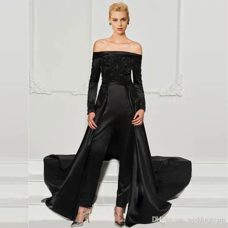 Black Lace Jumpsuits Evening Dresses ...