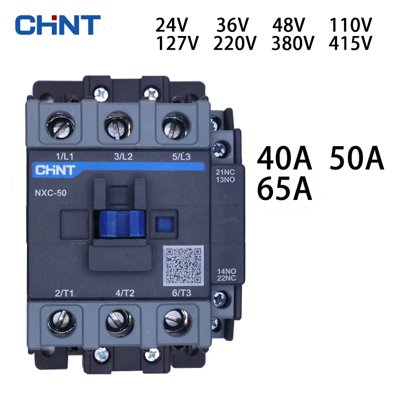

CHINT NXC-40 40A 50A 65A AC contactor 24V 36V 48V 110V 127V 220V 380V 415V CJX2 updated version Ac coil