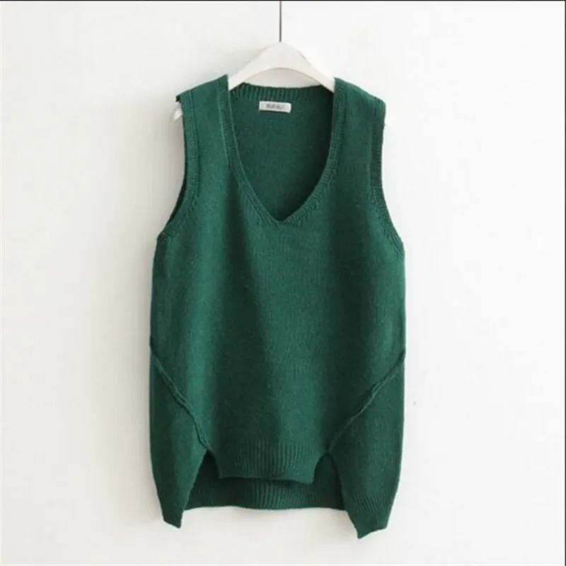 

Women Vest Colete Feminino Spring and Autumn V-Neck Vests Women Knitted Sherpa Vest