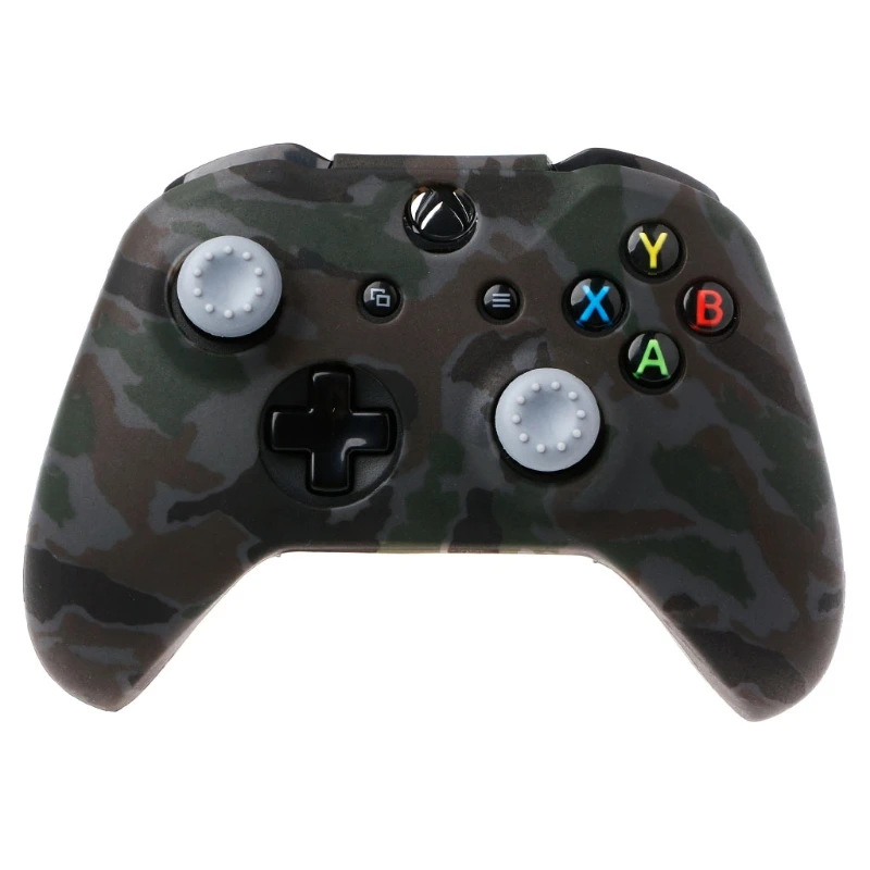 Camouflage Silicone Gamepad Cover + 2 Joystick for xbox one X S Controller 