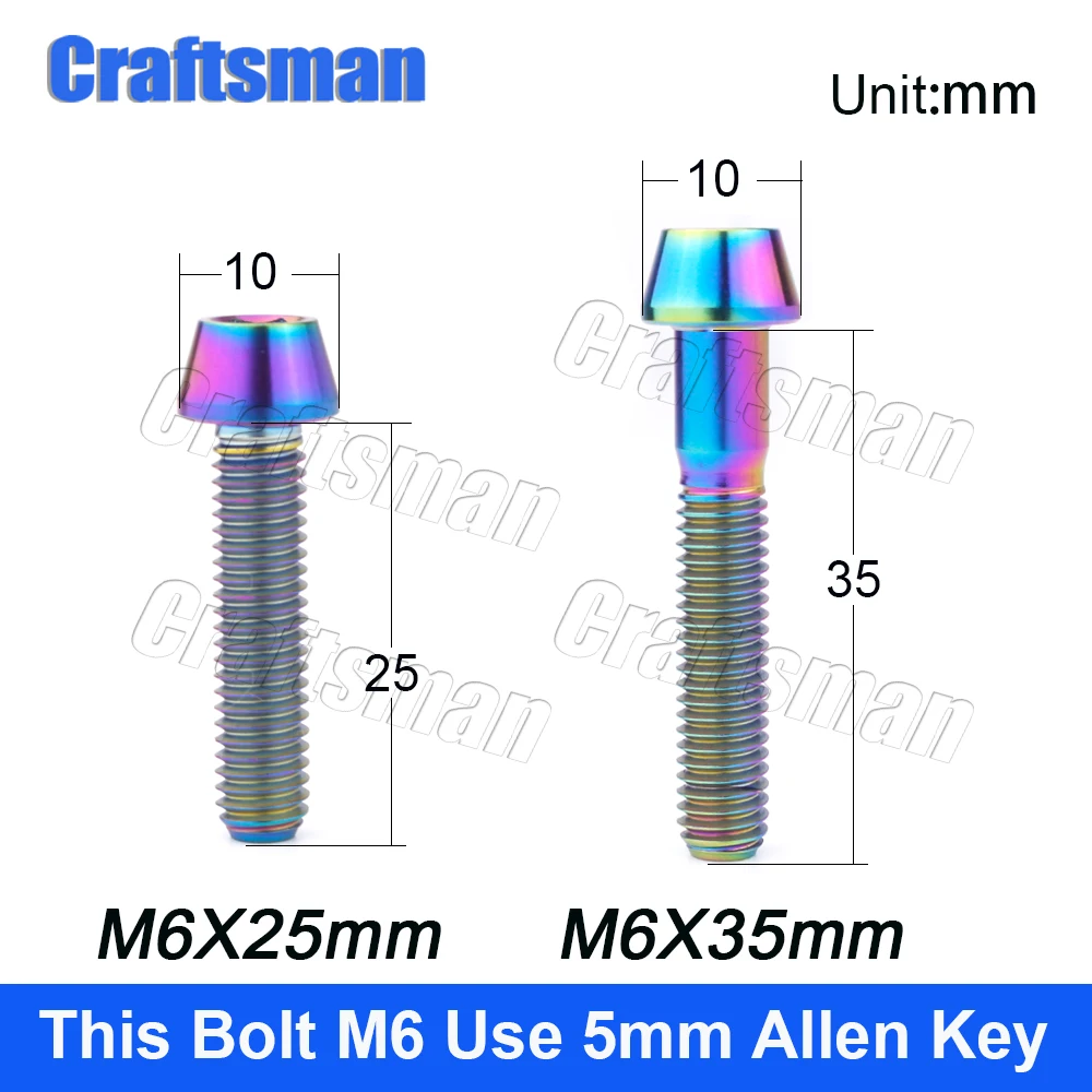 1Pcs Titan Schrauben M6 x 10 16 18 20 25 30 35 40 45 50 65mm Allen