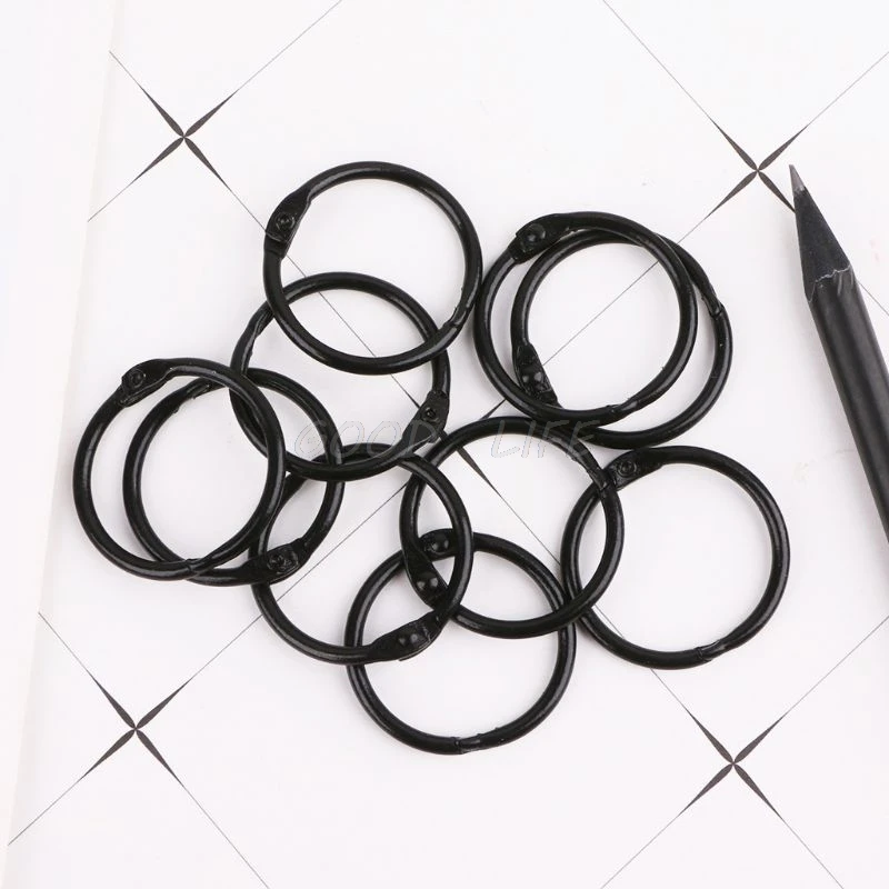 10pcs Metal Loose Leaf Binder Ring Book Hoops DIY Albums School Office Craft Book Binding Hoops Office Binding Supplies