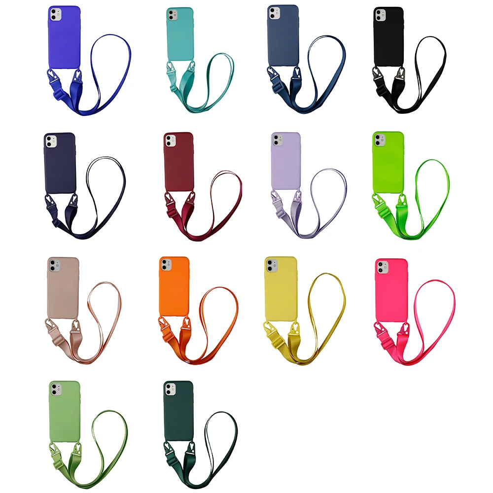 Case per Cellulare in Silicone con Laccio per Il Collo Bianco Argentato Custodia con Cordino Compatibile con iPhone 12 PRO Max OneFlow Cover a Tracolla