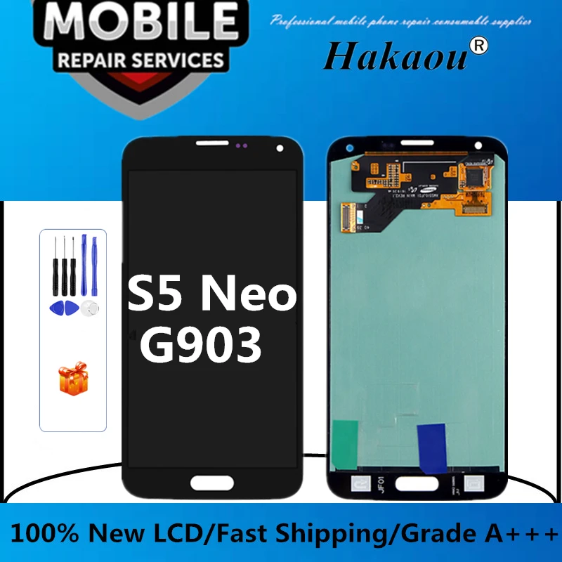Fftrends 1 шт. OEM Super Amoled A + Pantalla для Samsung Galaxy S5 neo ЖК-дисплей кодирующий преобразователь