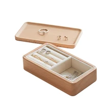 

Wood Jewelry Boxes and Packaging Ring Earrings Necklace Travel Jewellery Organizer Storage Case with Magnet Attraction