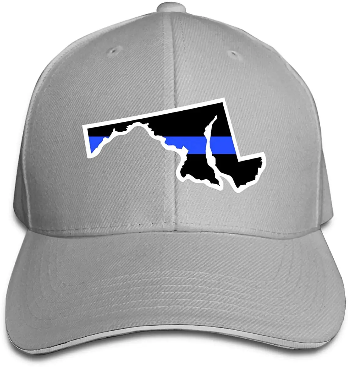 Мэриленд State Shaped тонкая синяя линия унисекс бейсбольная Кепка Классическая липучка Регулируемая остроконечная сэндвич Кепка водителя грузовика