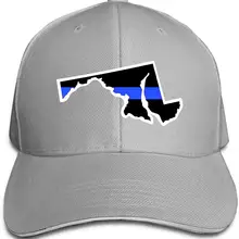 Мэриленд State Shaped тонкая синяя линия унисекс бейсбольная Кепка Классическая липучка Регулируемая остроконечная сэндвич Кепка водителя грузовика
