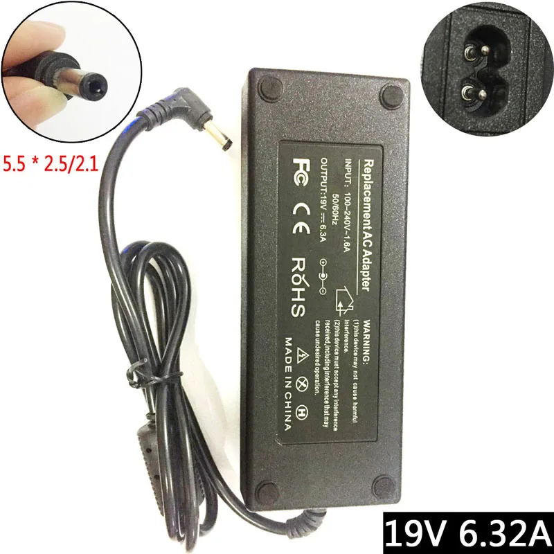

19V 6.32A 5.5 * 2.5/2.1mm Adapter for BA-301 Inogen One G2 G3 Concentrator Power Supply Charger