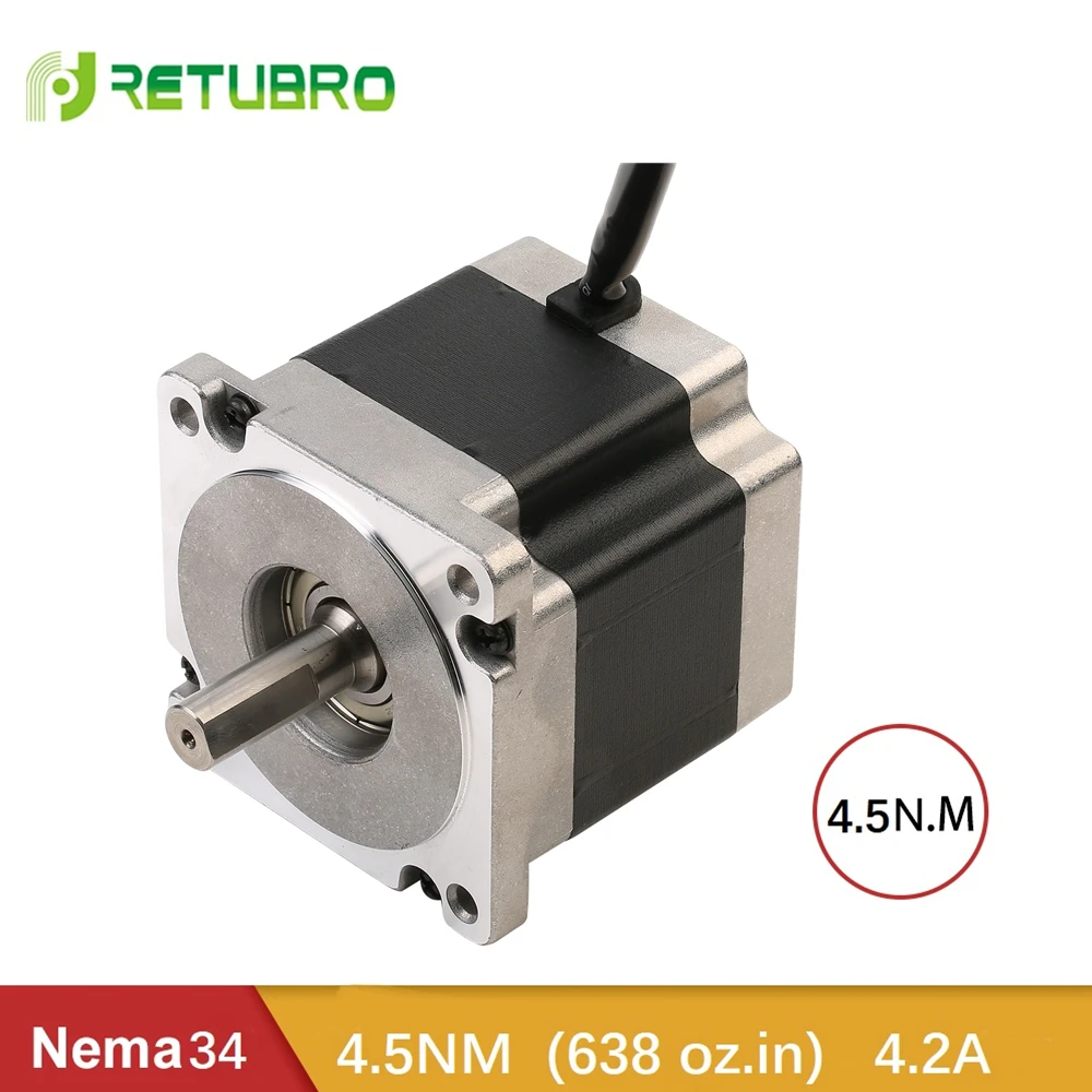 RETUBRO шаговый двигатель 86A4 Nema 34 высокая производительность 4.5NM 4.2A 2 фазы 8 проводов