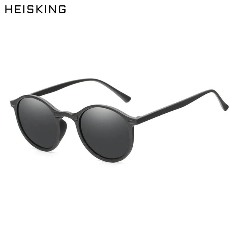 

HEISKING 2020 Women Polarized Round Sunglasses Retro Vintage UV400 Driving Steampunk Eyewear Male Small Sun Glasses Gafas