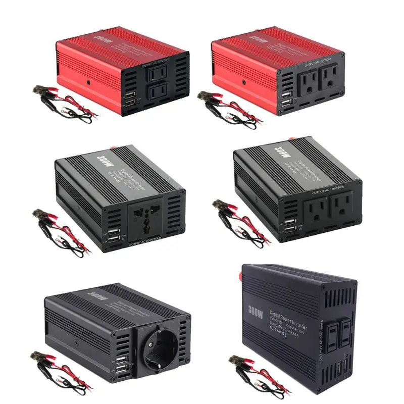 300 Вт автомобильный инвертор DC12V к AC110V/220 V Автомобильное зарядное устройство инверторы мощности R2LC