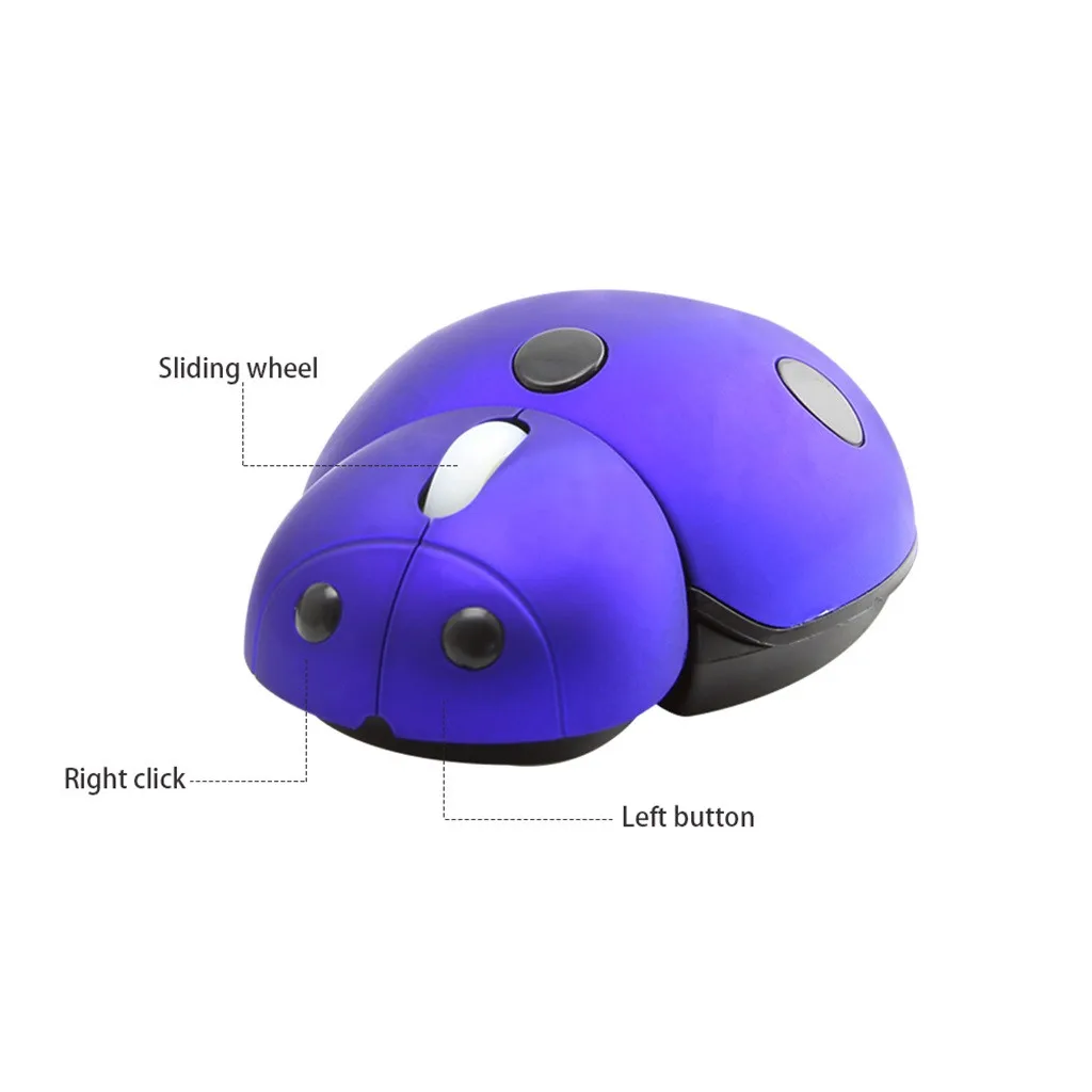 Portable Mini Mouse Wireless Mouse 3000DPI Cute Mice Ladybug Mouses Optical Gaming Mause Build in Receiver мышь беспроводная