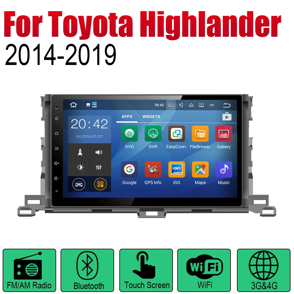 Автомобильный радиоприемник ZaiXi Android стерео GPS навигация для Toyota Highlander / XU50 серии
